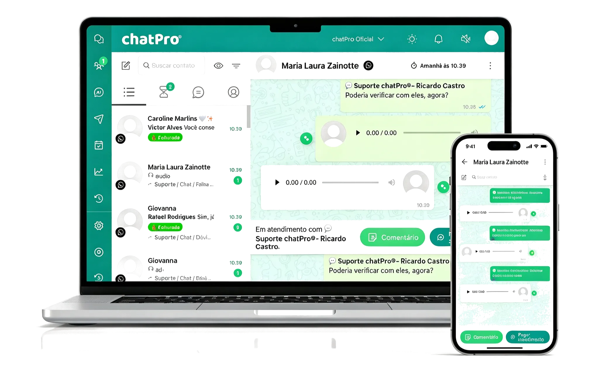 chatPro disponível em desktop, iOS e Android
